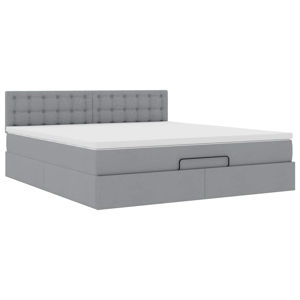 Struttura Letto Pouf con Materasso 180x200 cm in Tessuto | homemem39