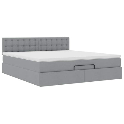 Struttura Letto Pouf con Materasso 180x200 cm in Tessuto | homemem39