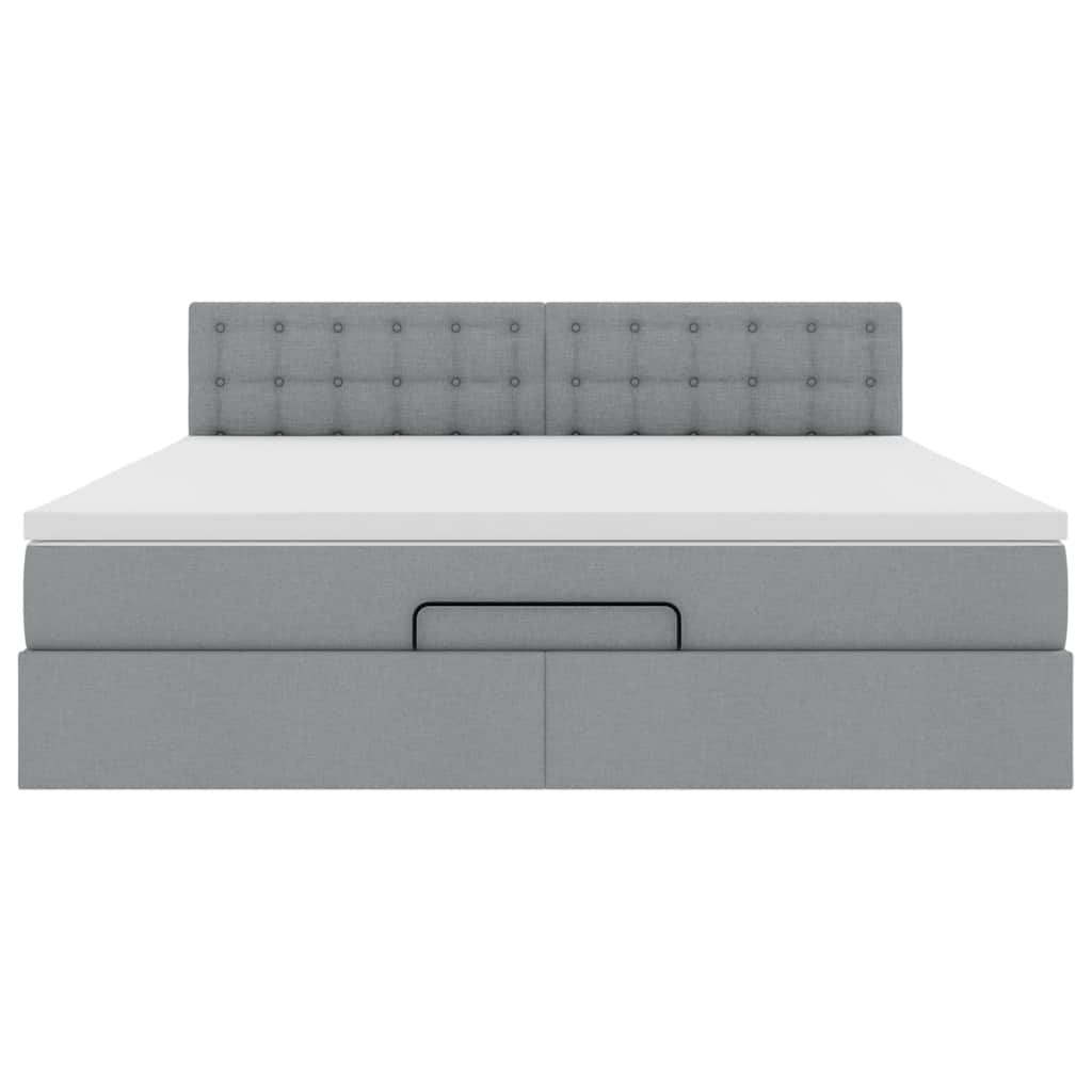 Struttura Letto Pouf con Materasso 180x200 cm in Tessuto | homemem39