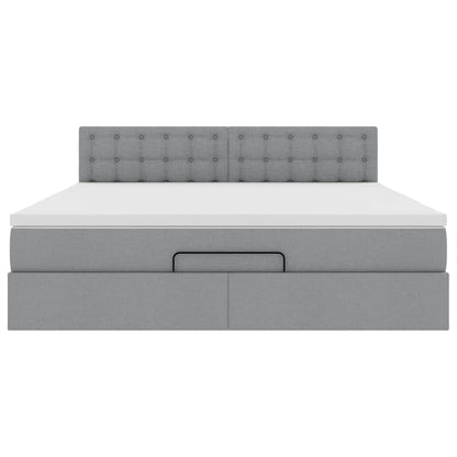Struttura Letto Pouf con Materasso 180x200 cm in Tessuto | homemem39
