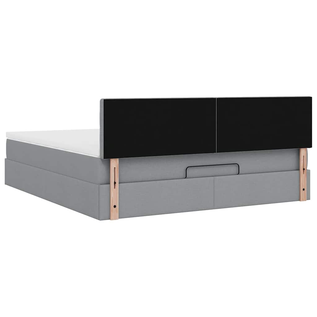 Struttura Letto Pouf con Materasso 180x200 cm in Tessuto | homemem39