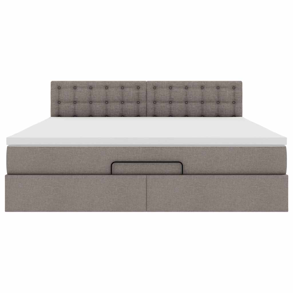 Struttura Letto Pouf con Materasso Tortora 180x200cm in Tessuto | homemem39