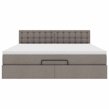 Struttura Letto Pouf con Materasso Tortora 180x200cm in Tessuto | homemem39