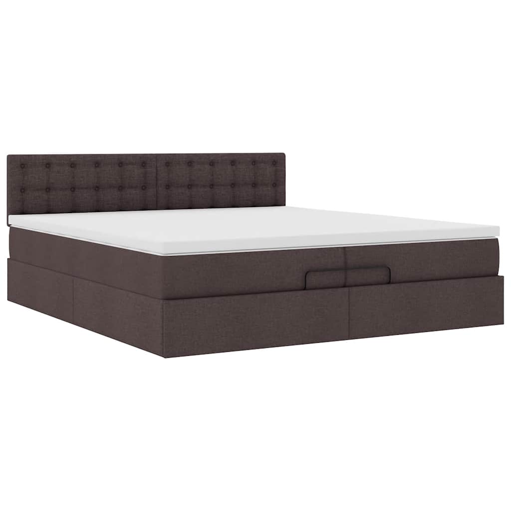 Struttura Letto Pouf con Materasso 200x200 cm in Tessuto