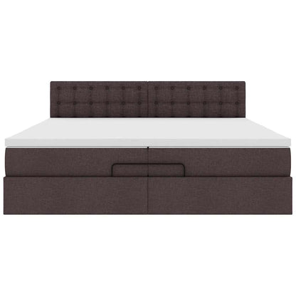 Struttura Letto Pouf con Materasso 200x200 cm in Tessuto | homemem39