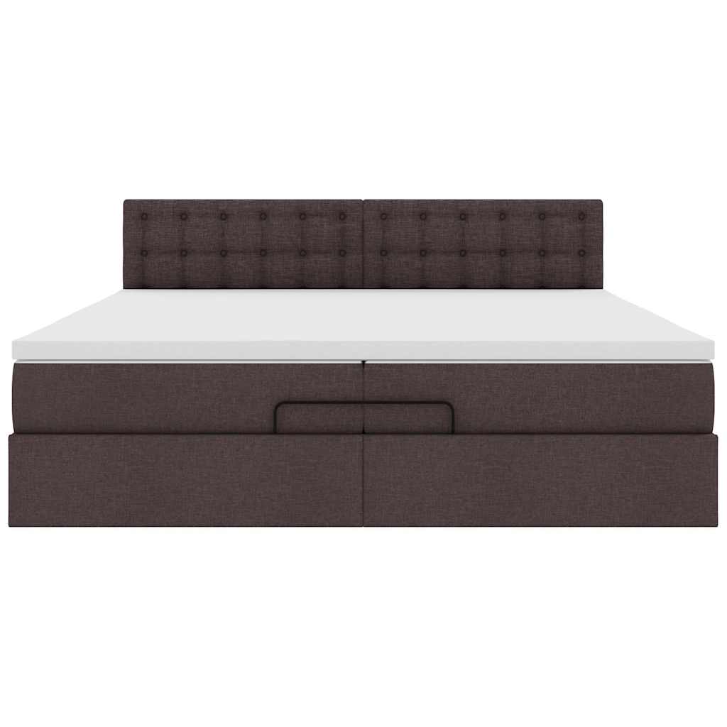 Struttura Letto Pouf con Materasso 200x200 cm in Tessuto