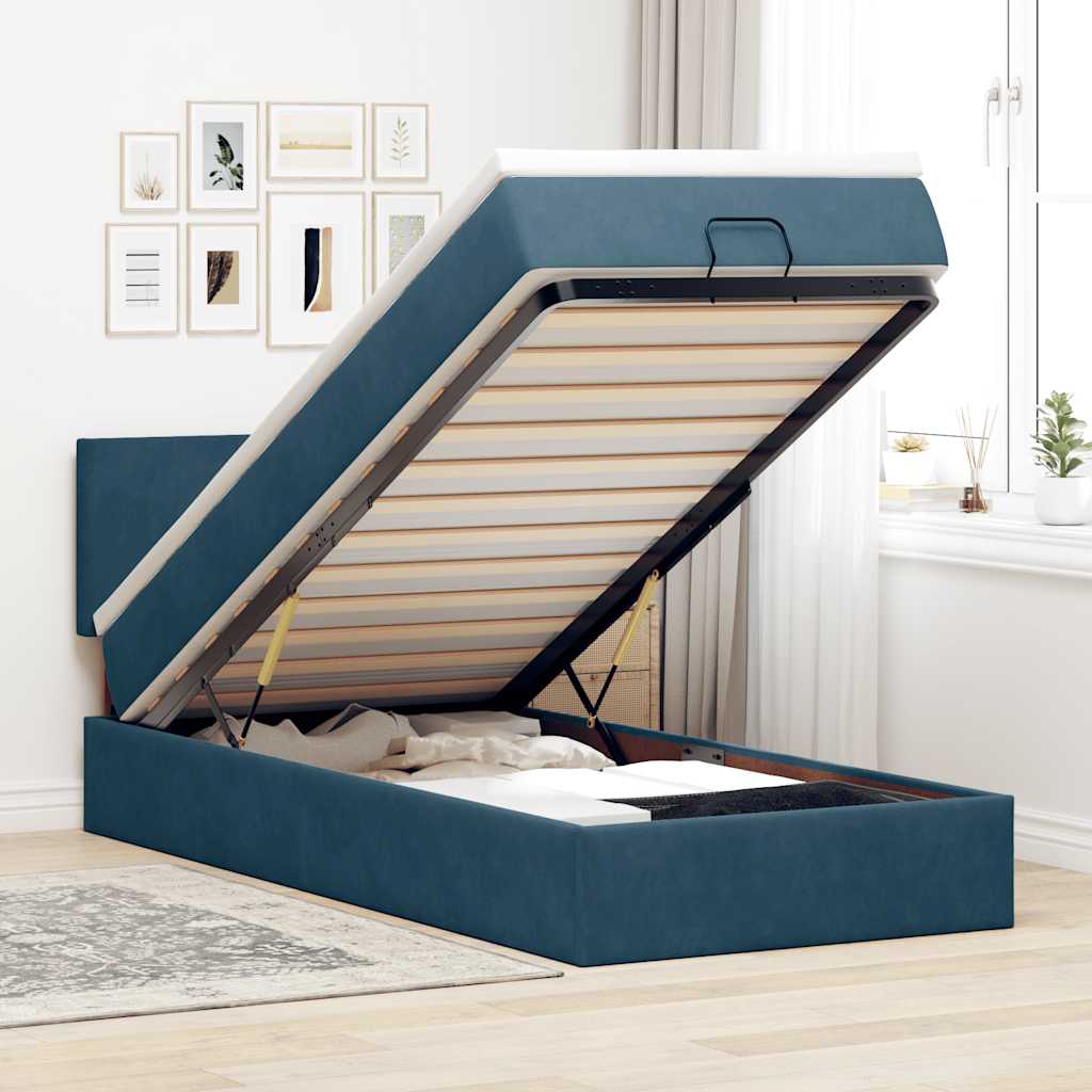 Struttura Letto Pouf con Materasso 80x200 cm Velluto | homemem39