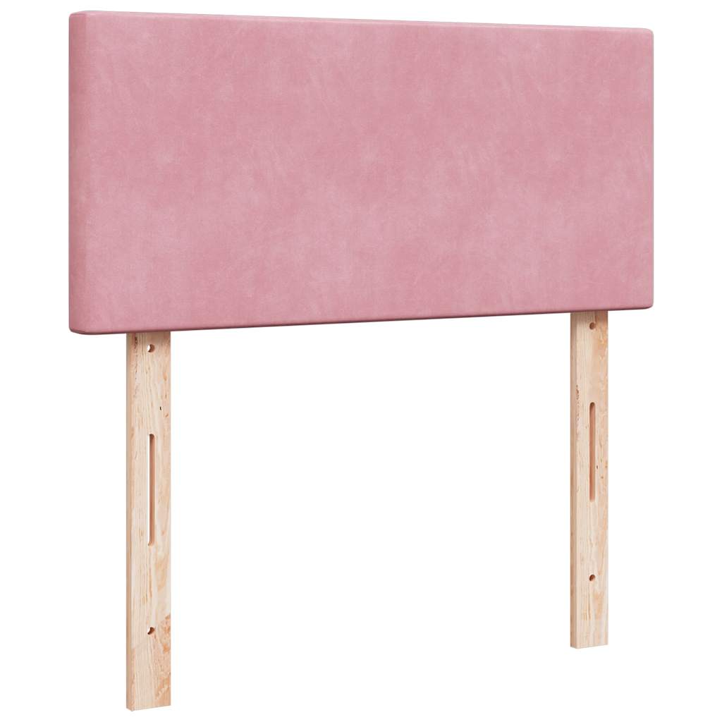 Struttura Letto Pouf con Materasso Rosa 80x200 cm Velluto | homemem39