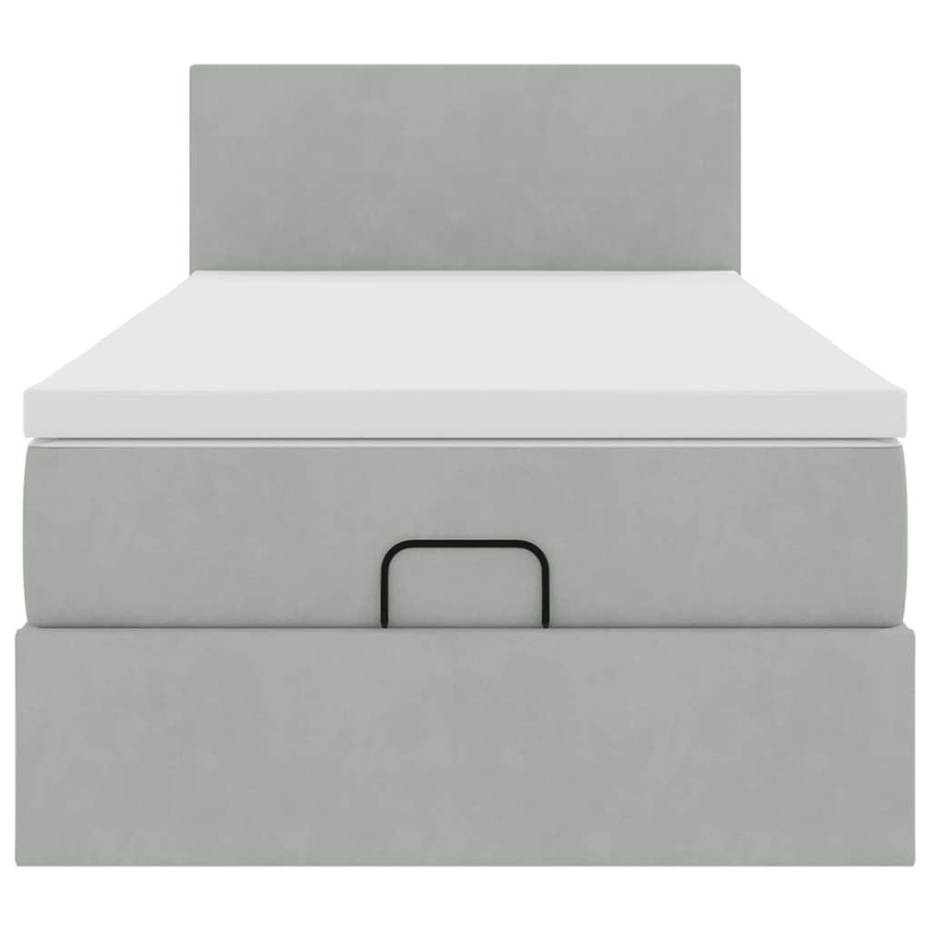 Struttura Letto Pouf con Materasso 90x190 cm in Velluto | homemem39