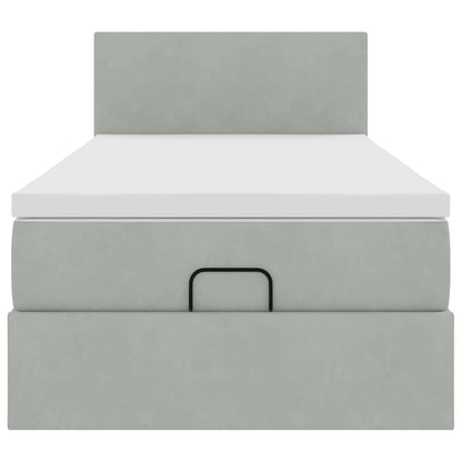 Struttura Letto Pouf con Materasso 90x190 cm in Velluto | homemem39