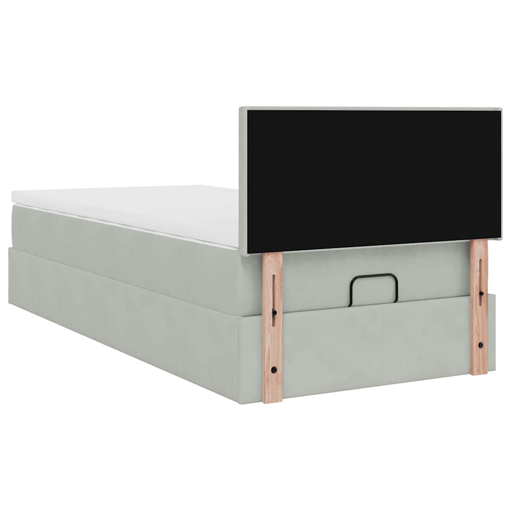 Struttura Letto Pouf con Materasso 90x190 cm in Velluto | homemem39