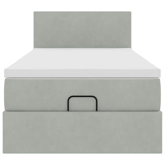 Struttura Letto Pouf con Materasso 100x200 cm Velluto