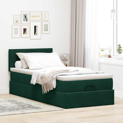 Struttura Letto Pouf con Materasso 100x200 cm Velluto