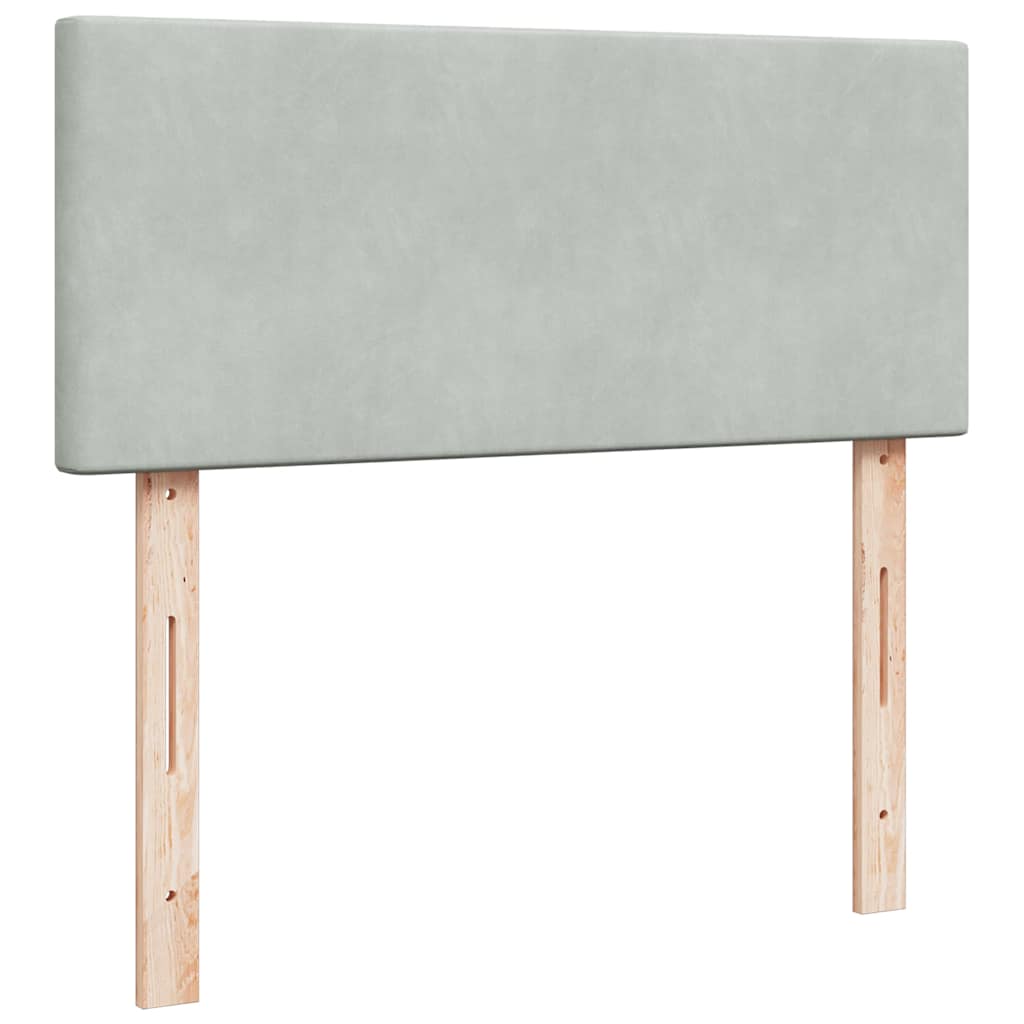 Pouf Letto con Materasso Grigio Chiaro 120x190 cm in Velluto | homemem39