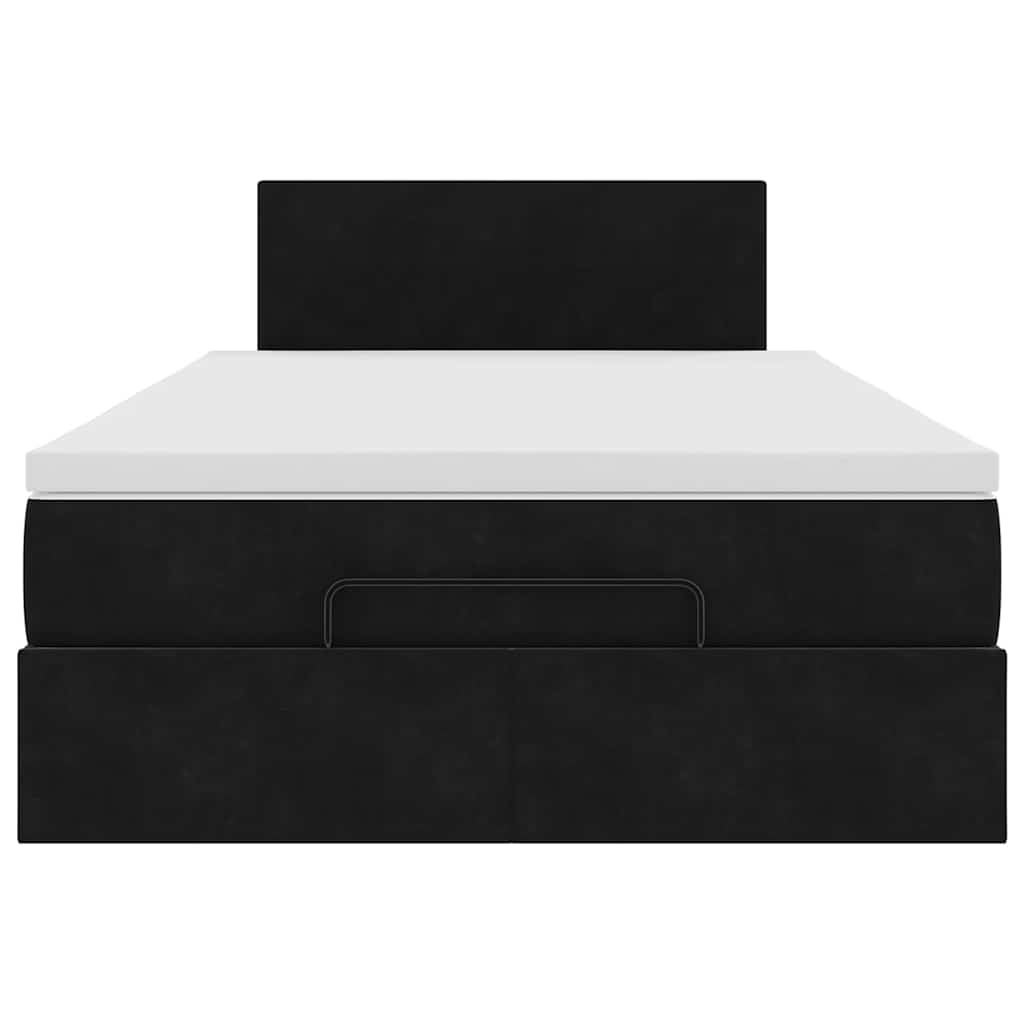 Pouf Letto con Materasso Nero 120x190 cm Velluto | homemem39