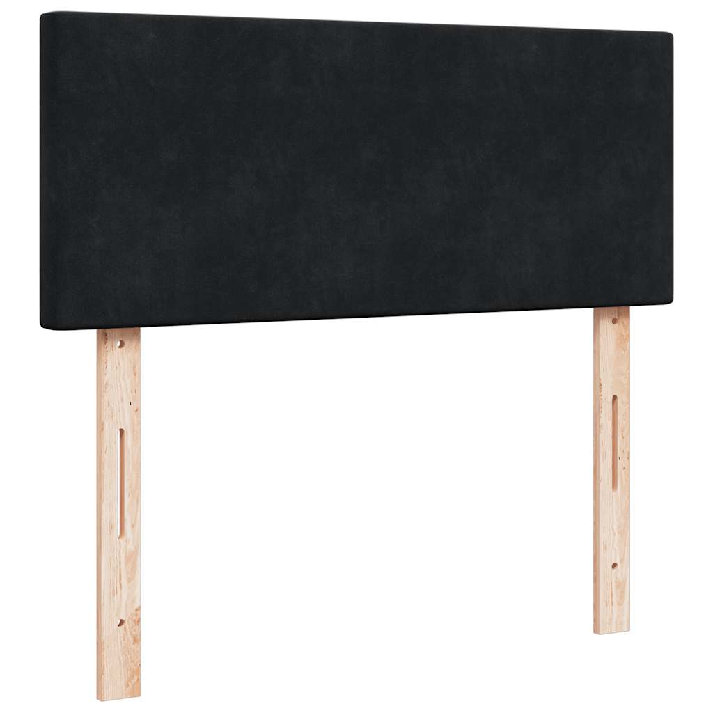 Pouf Letto con Materasso Nero 120x190 cm Velluto | homemem39