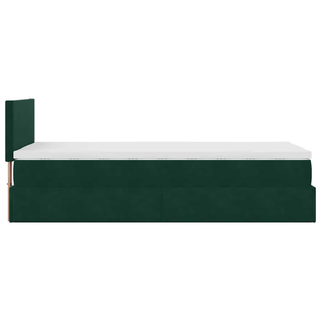 Pouf Letto con Materasso Verde Scuro 120x190 cm Velluto | homemem39