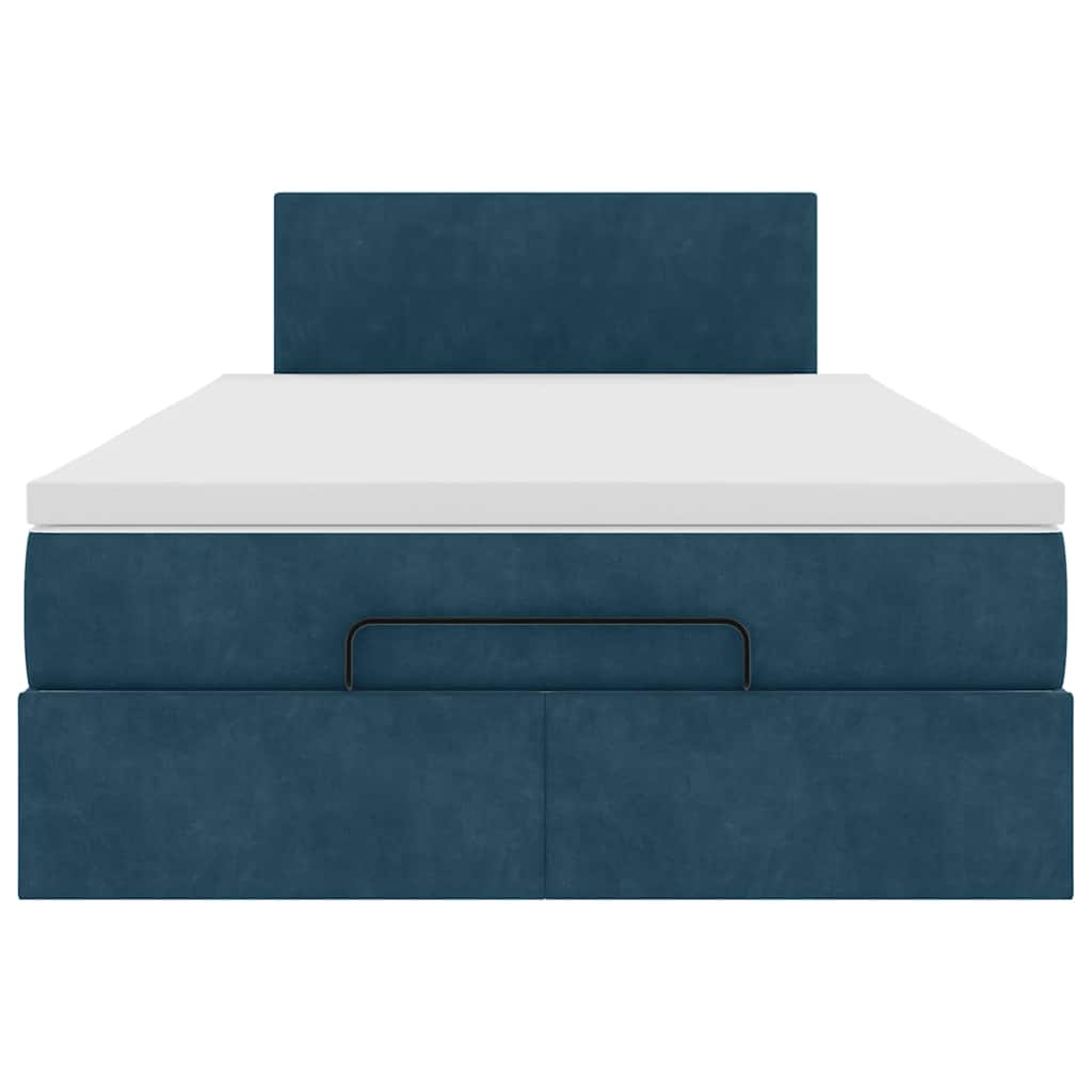 Pouf Letto con Materasso Blu Scuro 120x190 cm Velluto | homemem39