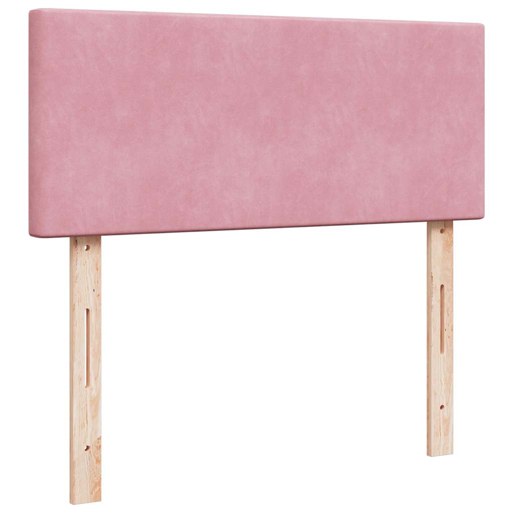 Pouf Letto con Materasso Rosa 120x190 cm Velluto