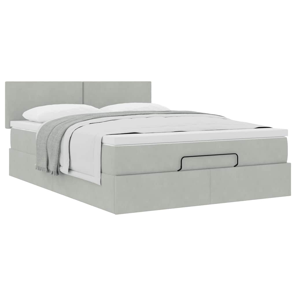 Struttura Letto Pouf con Materasso 140x190 cm Velluto | homemem39