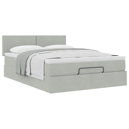 Struttura Letto Pouf con Materasso 140x190 cm Velluto | homemem39