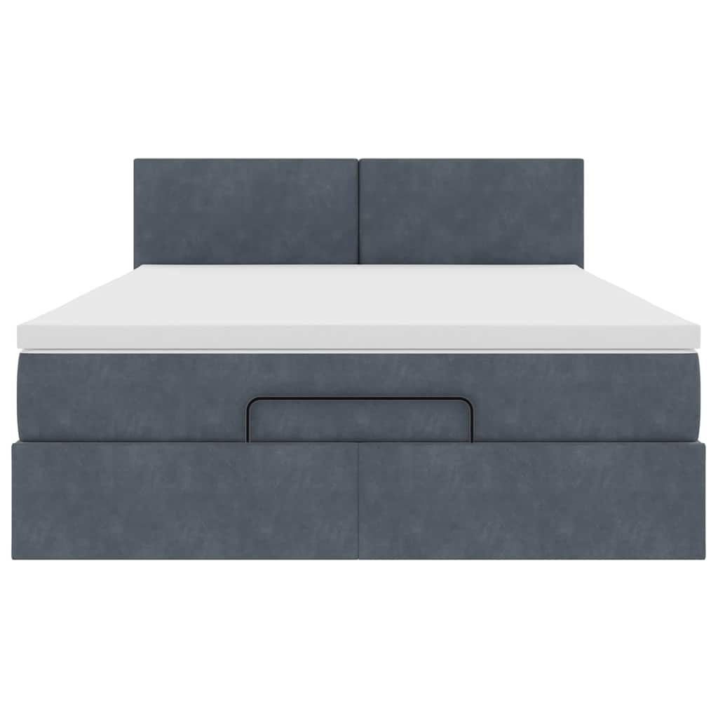Struttura Letto Pouf con Materasso 140x200 cm in Velluto