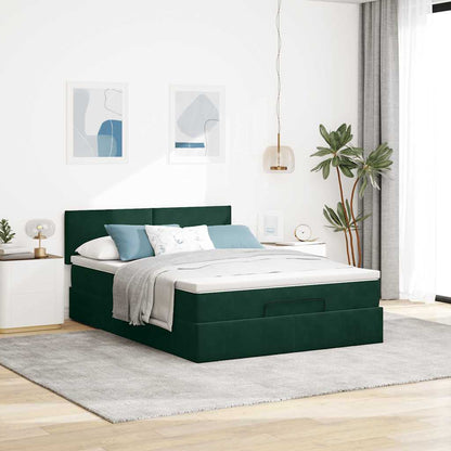 Struttura Letto Pouf con Materasso 140x200 cm in Velluto | homemem39