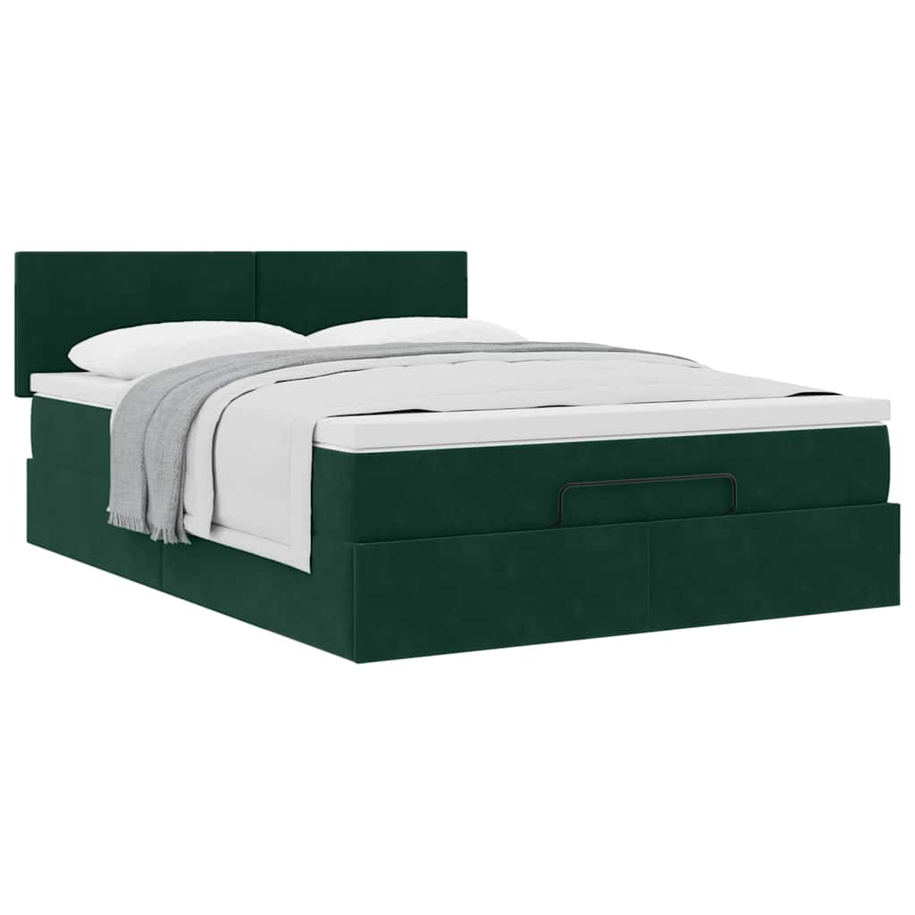 Struttura Letto Pouf con Materasso 140x200 cm in Velluto | homemem39
