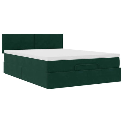 Struttura Letto Pouf con Materasso 140x200 cm in Velluto | homemem39