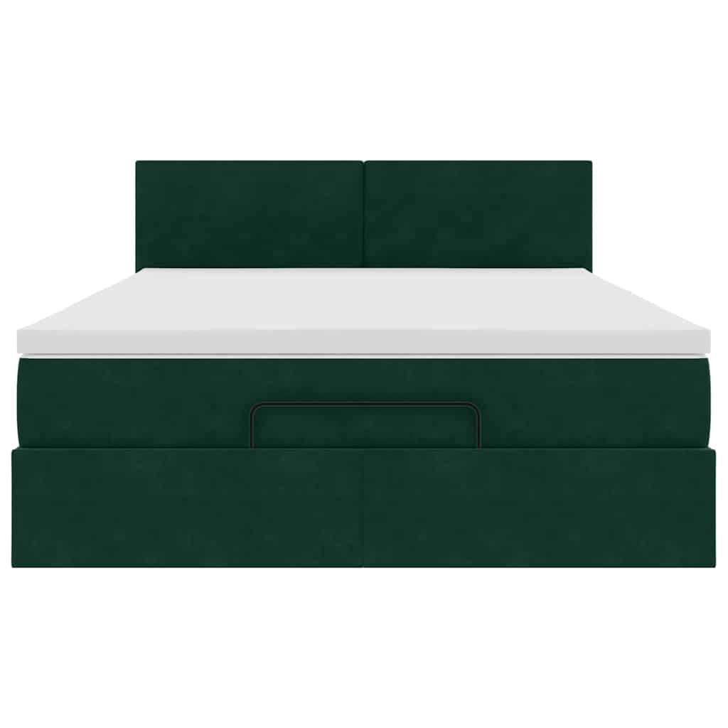 Struttura Letto Pouf con Materasso 140x200 cm in Velluto | homemem39