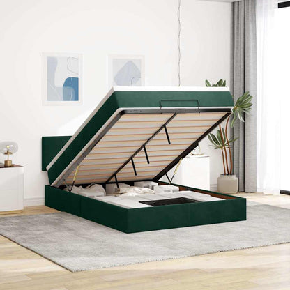 Struttura Letto Pouf con Materasso 140x200 cm in Velluto | homemem39