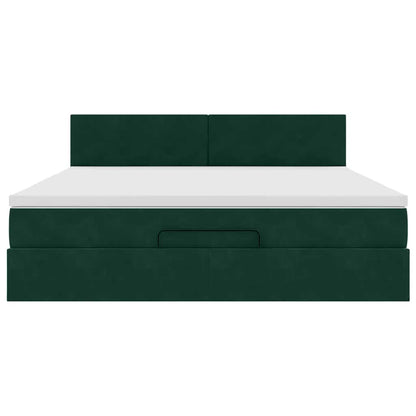 Struttura Letto Pouf con Materasso 160x200 cm in Velluto