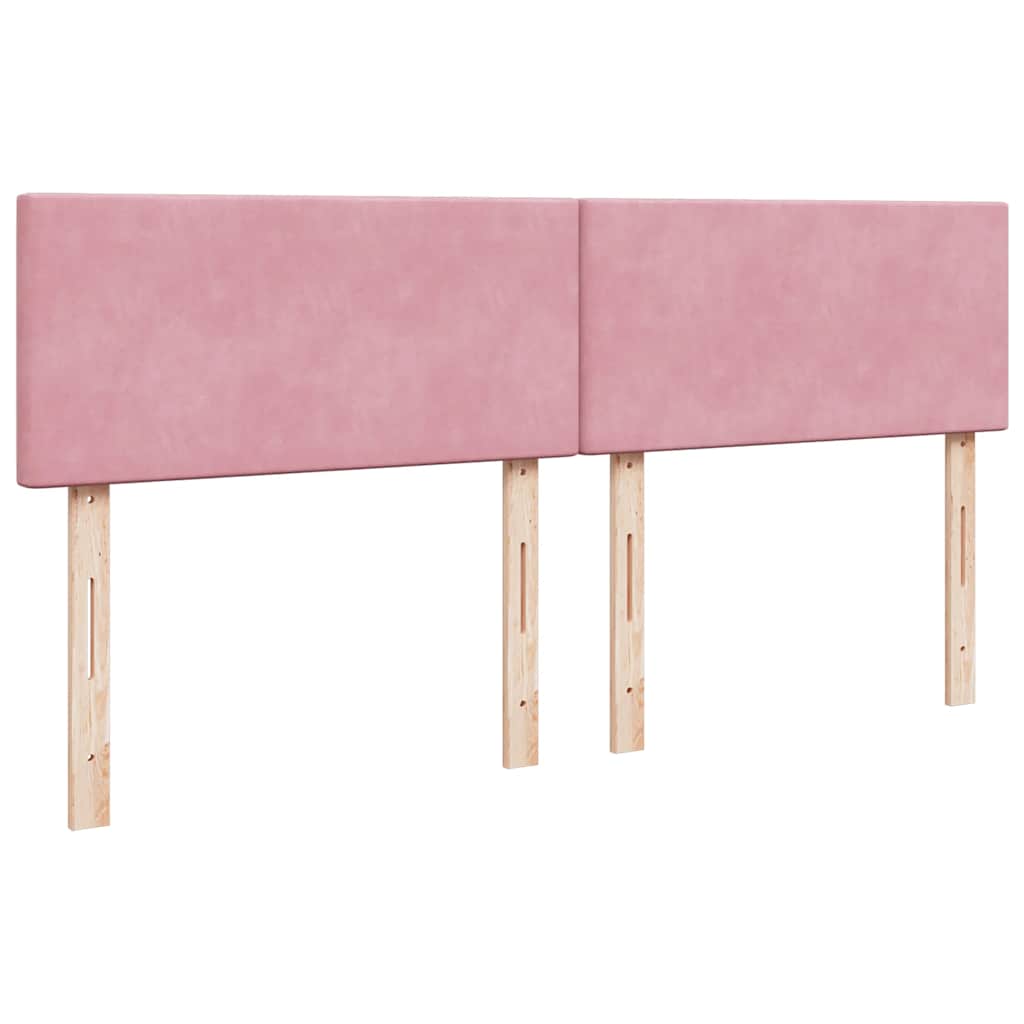 Struttura Letto Pouf con Materasso Rosa 160x200 cm in Velluto | homemem39