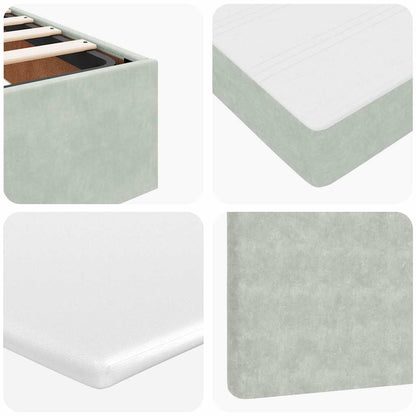 Struttura Letto Pouf con Materasso 200x200 cm in Velluto