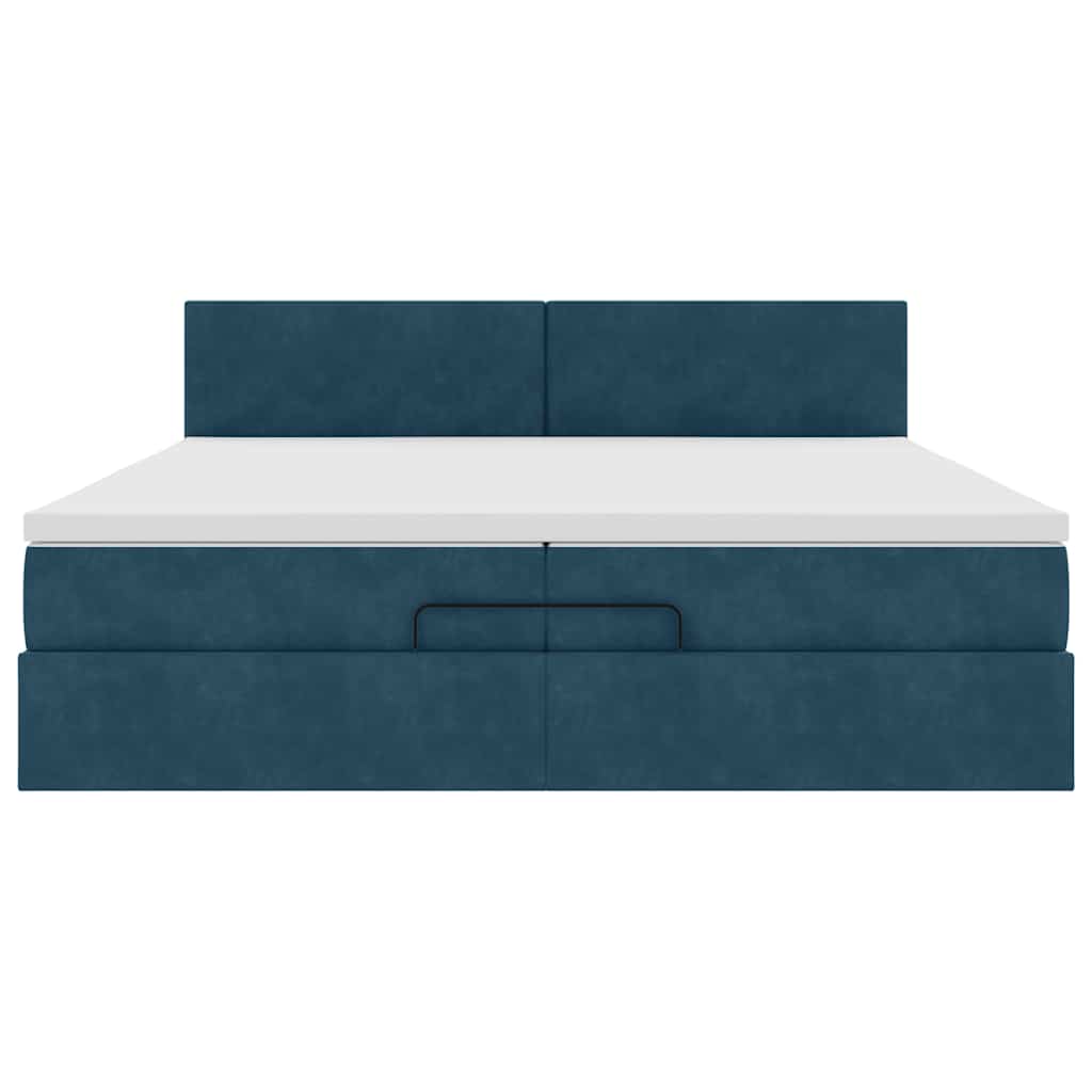 Struttura Letto Pouf con Materasso 200x200 cm in Velluto