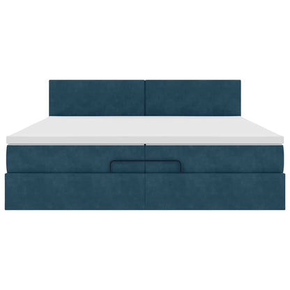 Struttura Letto Pouf con Materasso 200x200 cm in Velluto