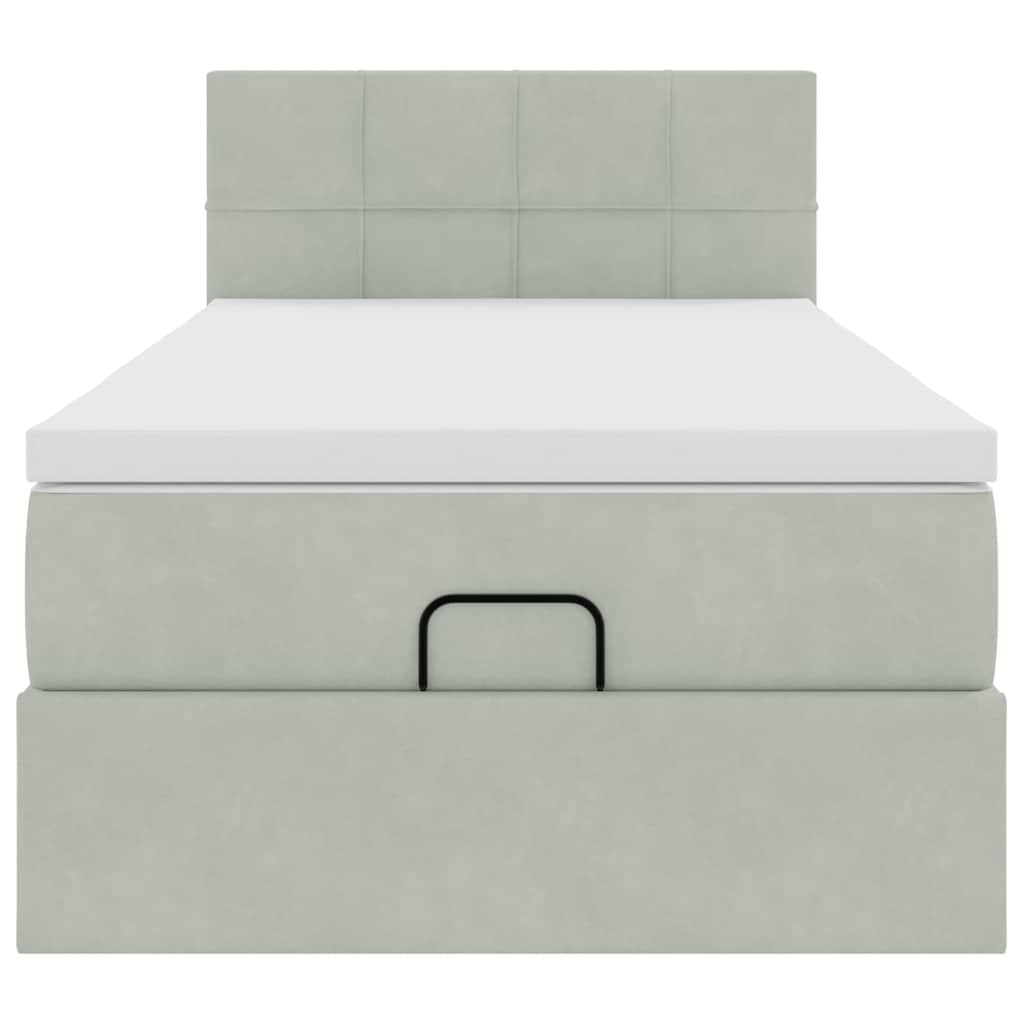 Struttura Letto Pouf con Materasso 90x190 cm in Velluto | homemem39