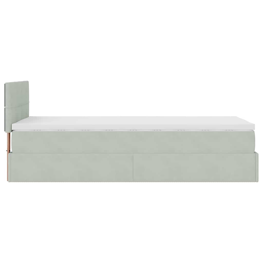 Struttura Letto Pouf con Materasso 90x190 cm in Velluto | homemem39