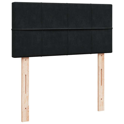Struttura Letto Pouf con Materasso Nero 90x190 cm in Velluto | homemem39