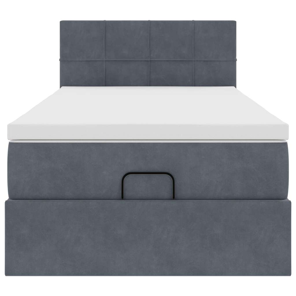 Struttura Letto Pouf con Materasso 90x200 cm in Velluto