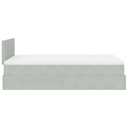 Pouf Letto con Materasso Grigio Chiaro 120x190 cm in Velluto | homemem39