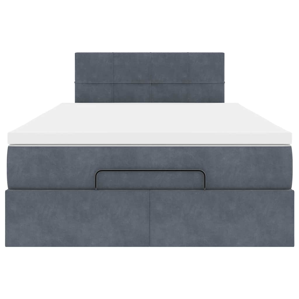 Pouf Letto con Materasso Grigio Scuro 120x190 cm Velluto | homemem39