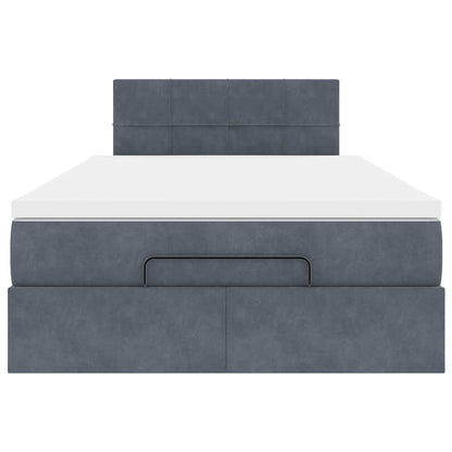 Pouf Letto con Materasso Grigio Scuro 120x190 cm Velluto | homemem39
