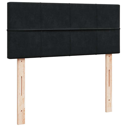 Pouf Letto con Materasso Nero 120x190 cm Velluto | homemem39