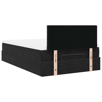 Pouf Letto con Materasso Nero 120x190 cm Velluto | homemem39
