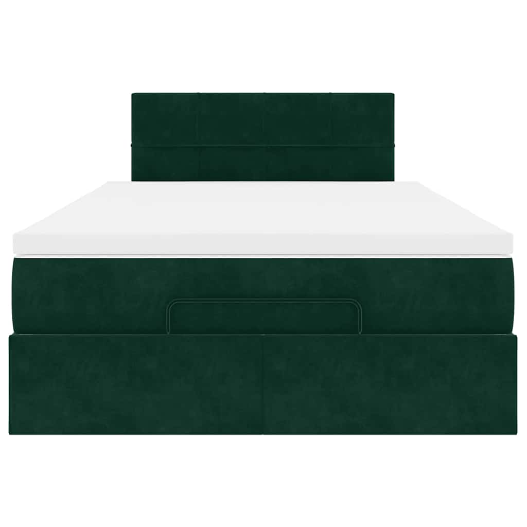 Pouf Letto con Materasso Verde Scuro 120x190 cm Velluto | homemem39