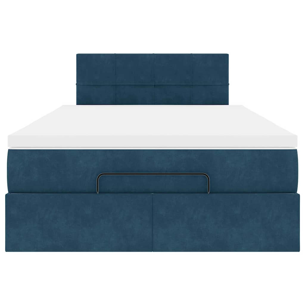 Pouf Letto con Materasso Blu Scuro 120x190 cm Velluto | homemem39