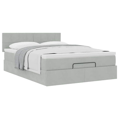 Struttura Letto Pouf con Materasso 140x190 cm Velluto