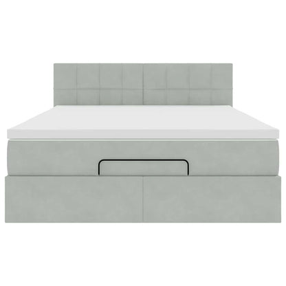 Struttura Letto Pouf con Materasso 140x190 cm Velluto | homemem39