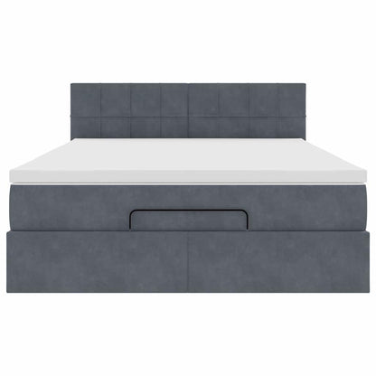 Struttura Letto Pouf con Materasso 140x190 cm Velluto - homemem39